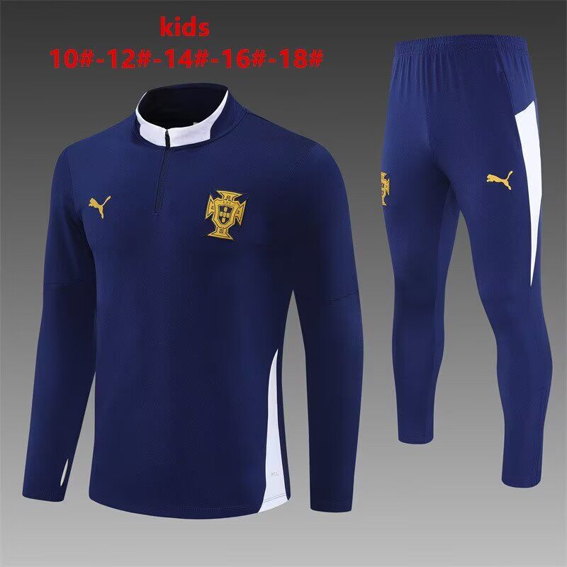 Kids Portugal 25/26 Tracksuit - Navy Blue